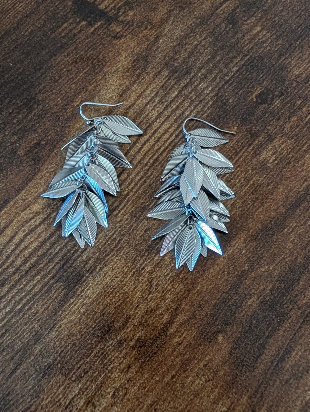 Silver Leaf Cascade Earrings - Women Jewelry Earrings - Picture 6 of 6